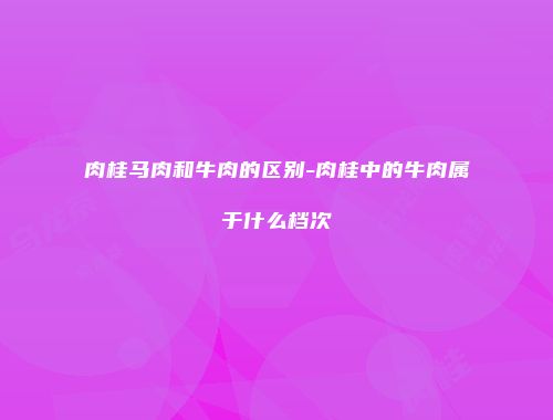 肉桂马肉和牛肉的区别-肉桂中的牛肉属于什么档次
