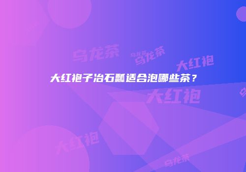 大红袍子冶石瓢适合泡哪些茶？