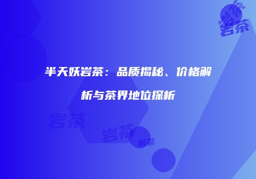 半天妖岩茶：品质揭秘、价格解析与茶界地位探析
