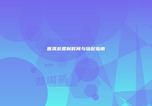 普洱茶煮制时间与搭配指南