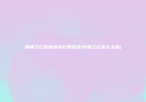 用锡兰红茶做奶茶比例是多少(锡兰红茶怎么做)