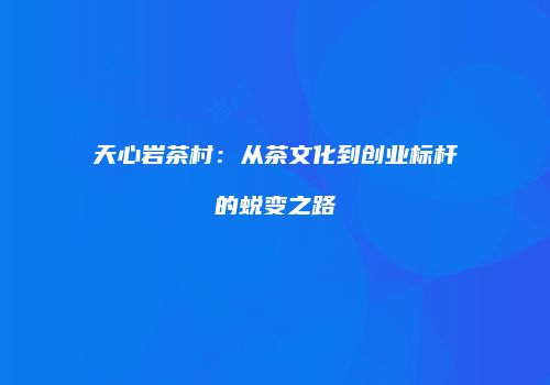 天心岩茶村：从茶文化到创业标杆的蜕变之路