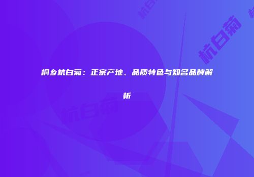 桐乡杭白菊：正宗产地、品质特色与知名品牌解析