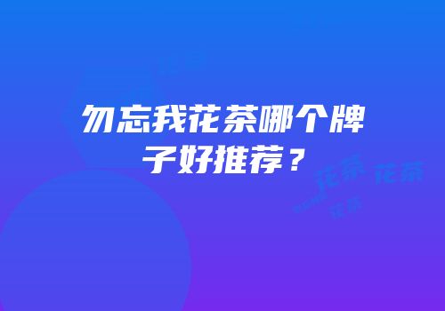 勿忘我花茶哪个牌子好推荐？