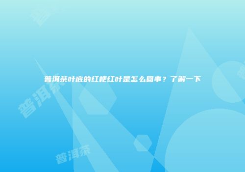 普洱茶叶底的红梗红叶是怎么回事？了解一下