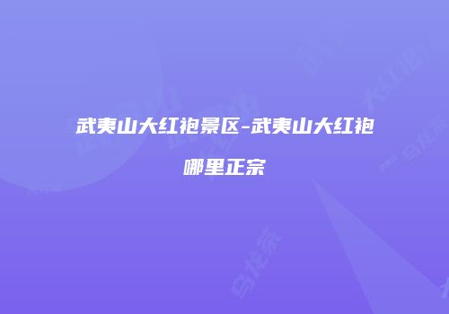 武夷山大红袍景区-武夷山大红袍哪里正宗