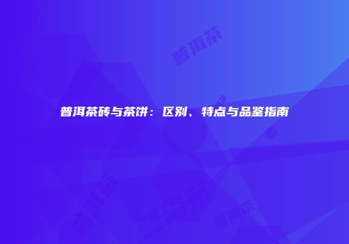 普洱茶砖与茶饼：区别、特点与品鉴指南