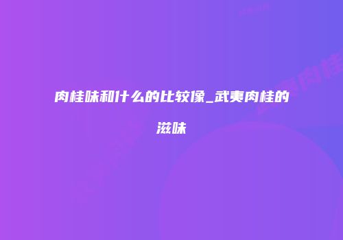 肉桂味和什么的比较像_武夷肉桂的滋味