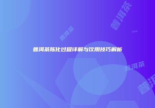 普洱茶陈化过程详解与饮用技巧解析