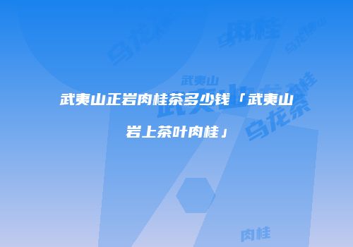 武夷山正岩肉桂茶多少钱「武夷山岩上茶叶肉桂」