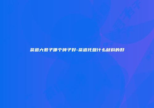 茶道六君子哪个牌子好-茶道托盘什么材料的好