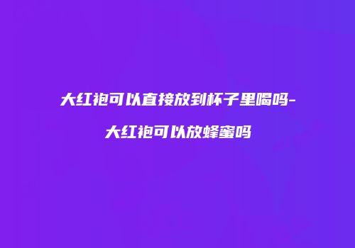 大红袍可以直接放到杯子里喝吗-大红袍可以放蜂蜜吗