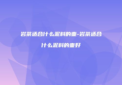 岩茶适合什么泥料的壶-岩茶适合什么泥料的壶好