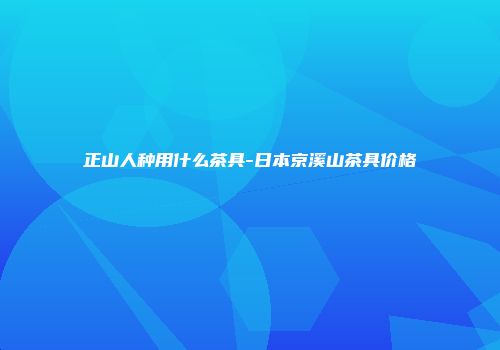 正山人种用什么茶具-日本京溪山茶具价格