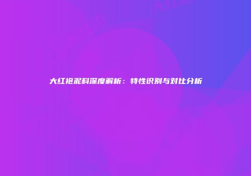 大红袍泥料深度解析：特性识别与对比分析