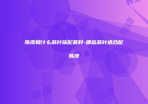 陈皮和什么茶叶搭配最好-哪些茶叶适合配陈皮