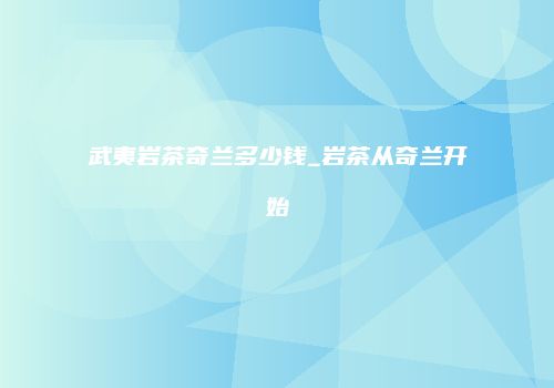 武夷岩茶奇兰多少钱_岩茶从奇兰开始