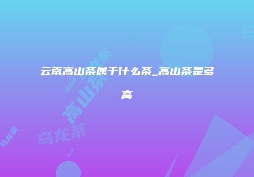 云南高山茶属于什么茶_高山茶是多高