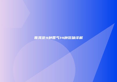 普洱茶9种香气14种滋味详解