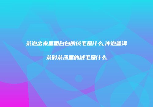 茶泡出来里面白白的绒毛是什么,冲泡普洱茶时茶汤里的绒毛是什么