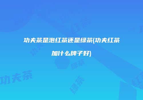 功夫茶是泡红茶还是绿茶(功夫红茶加什么牌子好)
