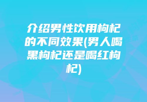 介绍男性饮用枸杞的不同效果(男人喝黑枸杞还是喝红枸杞)