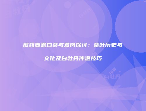 煎药壶煮白茶与煮肉探讨：茶叶历史与文化及白牡丹冲泡技巧