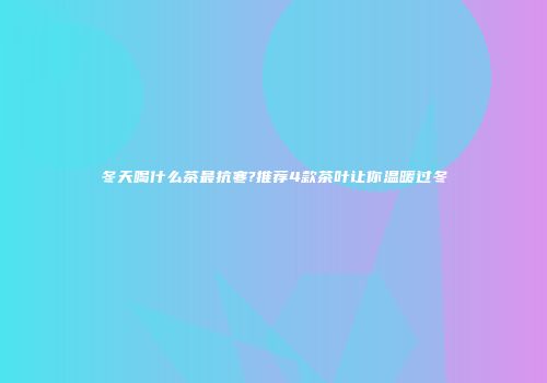 冬天喝什么茶最抗寒?推荐4款茶叶让你温暖过冬