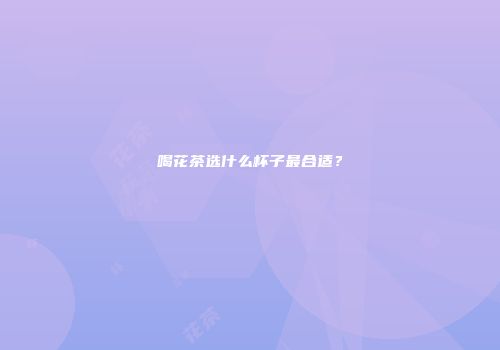 喝花茶选什么杯子最合适？