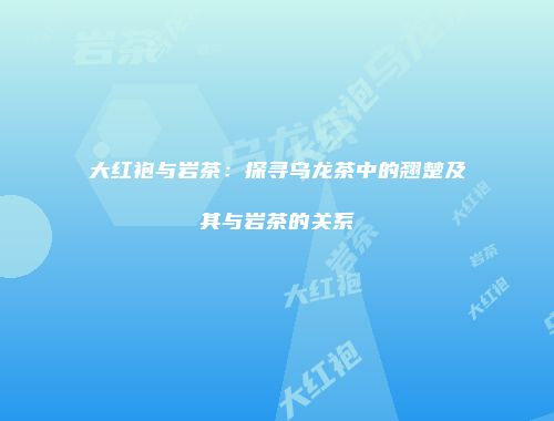 大红袍与岩茶：探寻乌龙茶中的翘楚及其与岩茶的关系