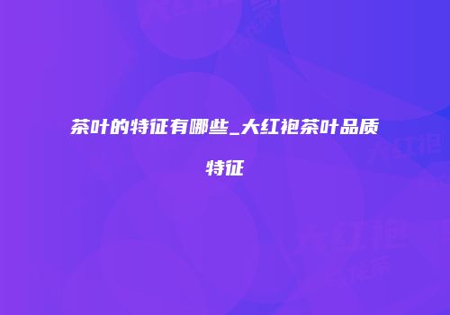 茶叶的特征有哪些_大红袍茶叶品质特征