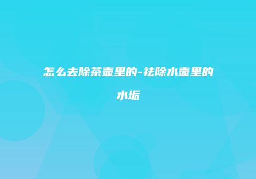 怎么去除茶壶里的-祛除水壶里的水垢
