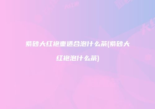 紫砂大红袍壶适合泡什么茶(紫砂大红袍泡什么茶)