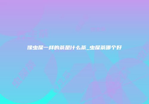 像虫屎一样的茶是什么茶_虫屎茶哪个好