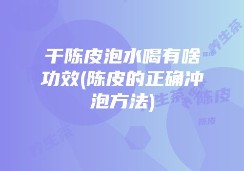 干陈皮泡水喝有啥功效(陈皮的正确冲泡方法)