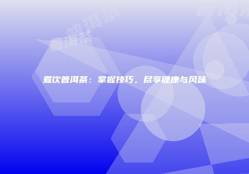煮饮普洱茶：掌握技巧，尽享健康与风味