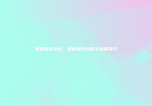 铁观音茶文化：揭秘制作过程与品鉴技巧
