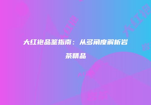 大红袍品鉴指南：从多角度解析岩茶精品