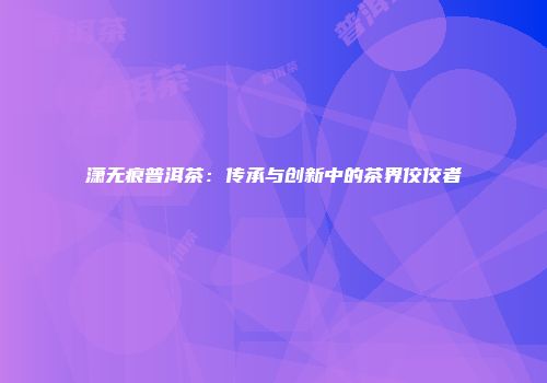 潇无痕普洱茶：传承与创新中的茶界佼佼者