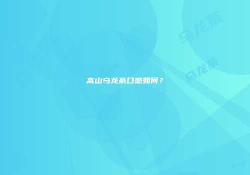 高山乌龙茶口感如何？