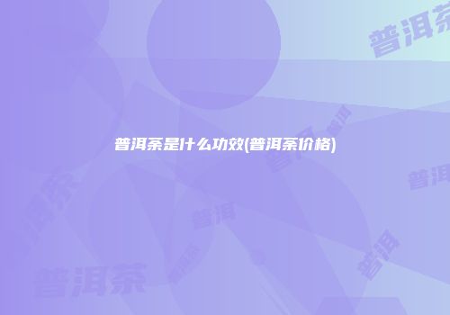 普洱荼是什么功效(普洱荼价格)