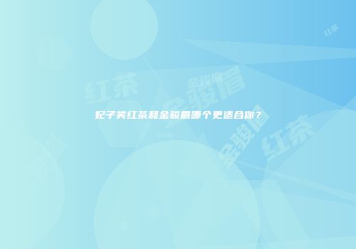 妃子笑红茶和金骏眉哪个更适合你？