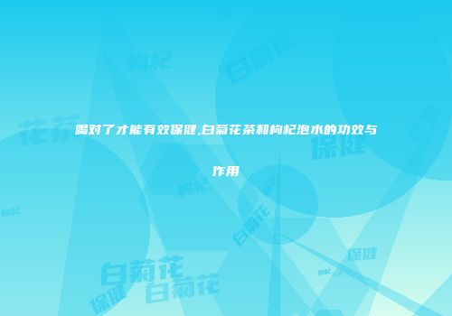 喝对了才能有效保健,白菊花茶和枸杞泡水的功效与作用