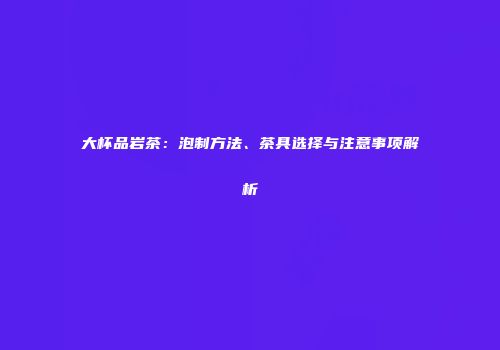 大杯品岩茶：泡制方法、茶具选择与注意事项解析