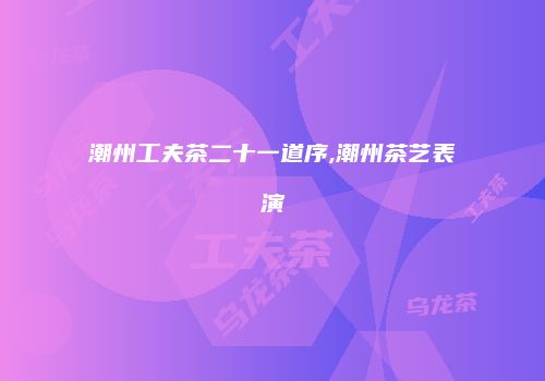 潮州工夫茶二十一道序,潮州茶艺表演