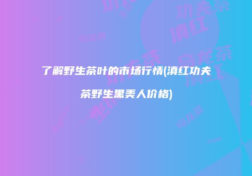 了解野生茶叶的市场行情(滇红功夫茶野生黑美人价格)