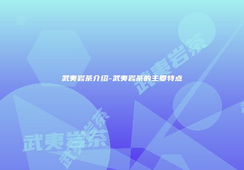 武夷岩茶介绍-武夷岩茶的主要特点