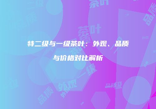 特二级与一级茶叶：外观、品质与价格对比解析