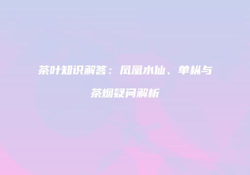 茶叶知识解答：凤凰水仙、单枞与茶烟疑问解析