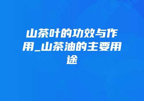 山茶叶的功效与作用_山茶油的主要用途